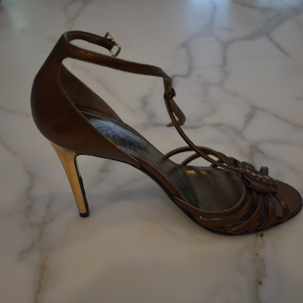 Lanvin Metallic Strappy Sandle-Heel (Bronze)